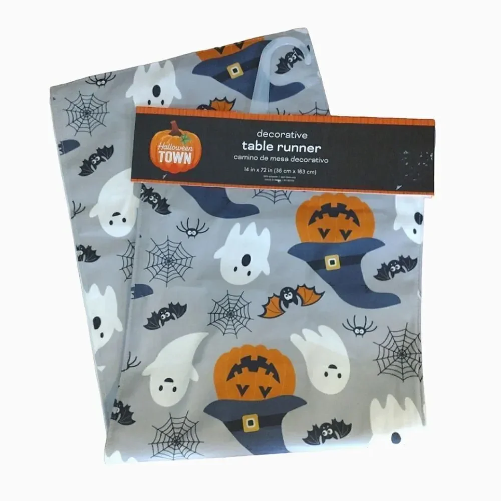 Halloween Town Grey Spooky Prints Soft Fabric 14