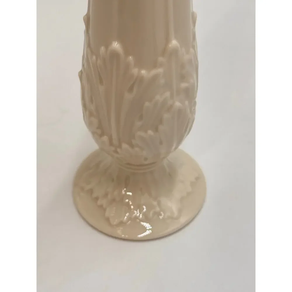 Lenox Ivory Bud Vase Embossed Floral Porcelain Mini Vase Made in USA