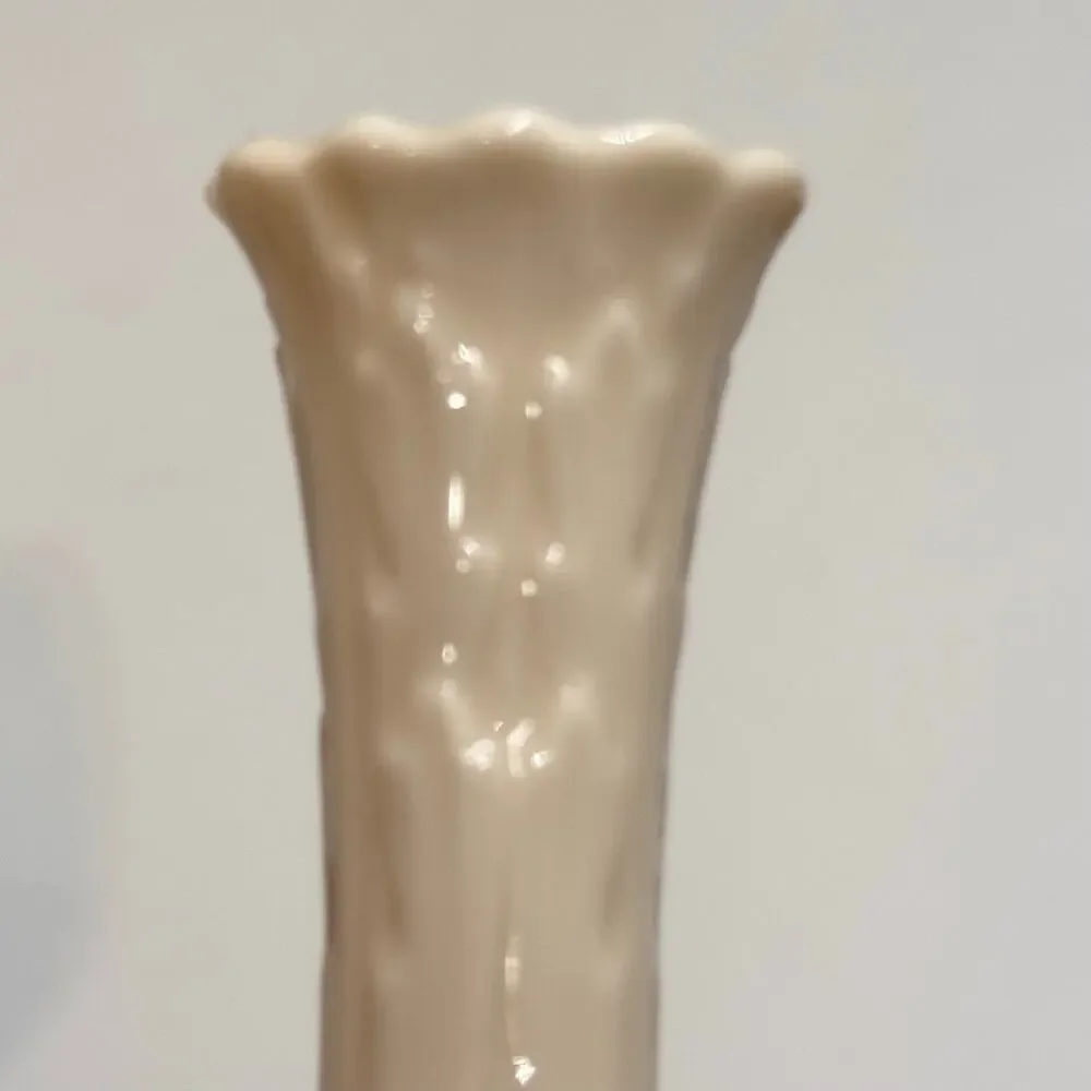 Lenox Ivory Bud Vase Embossed Floral Porcelain Mini Vase Made in USA