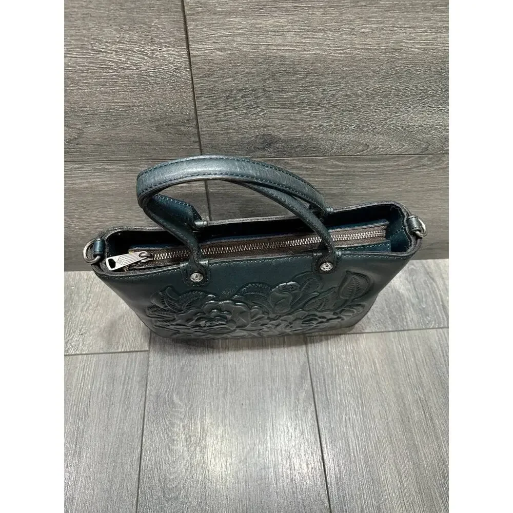 Patricia Nash Leather Fairford Satchel Lapis Bag B000596