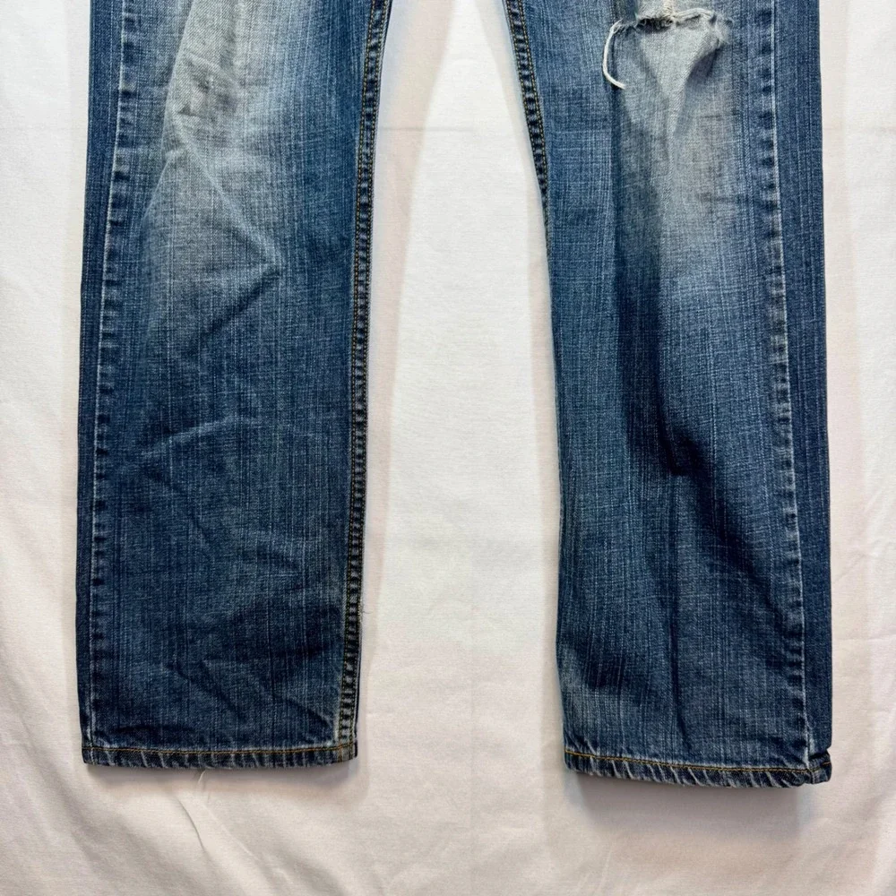 Levi's 505 Regular Fit‎ Jeans Distressed Denim Pants Medium Wash Sz 31x32