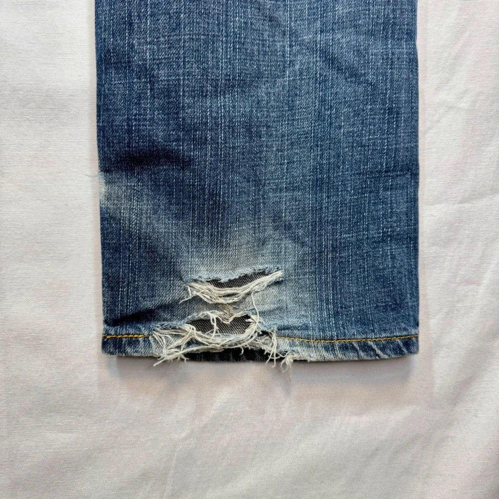 Levi's 505 Regular Fit‎ Jeans Distressed Denim Pants Medium Wash Sz 31x32