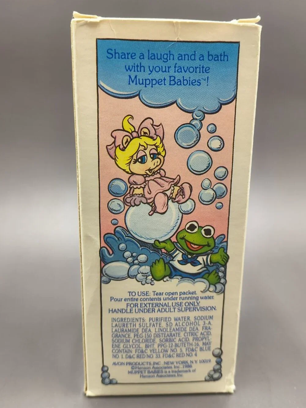 Vintage 1986 Avon Muppets Bubble Bath Comic Strip Packets with Original Box NOS