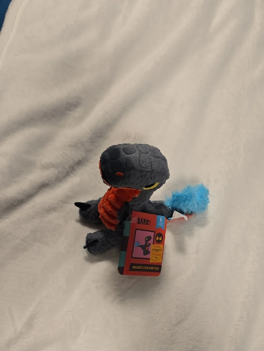 Bark Marvelous‎ Raptor Dog Toy NWT Small 0-20 Pounds Gray Orange Blue