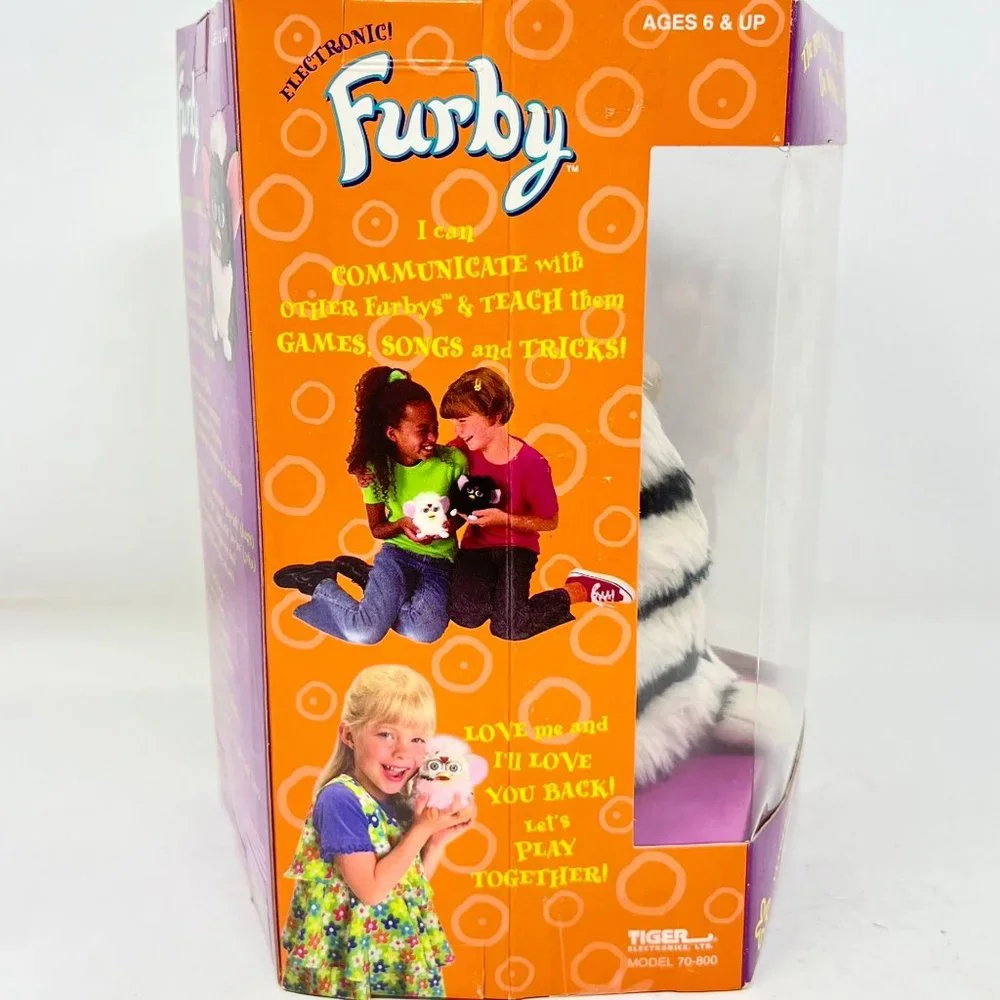 Furby Zebra Black/White Stripes 70-800 Blue Eyes 1998 Factory Sealed‎  NEW