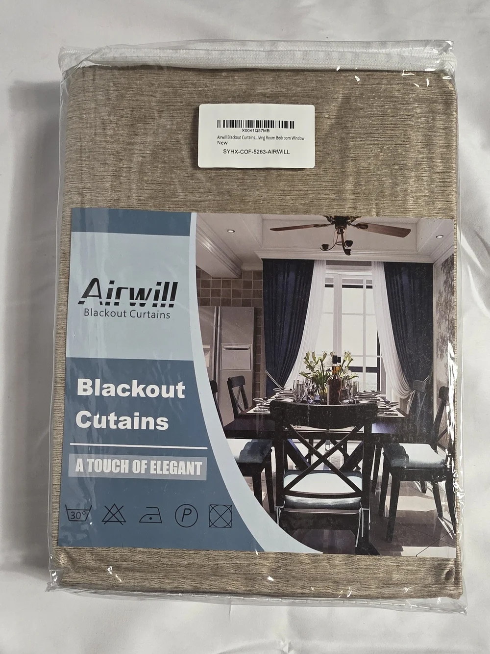 Airwill Linen Look Blackout Curtains, Thermal Insulated - 52