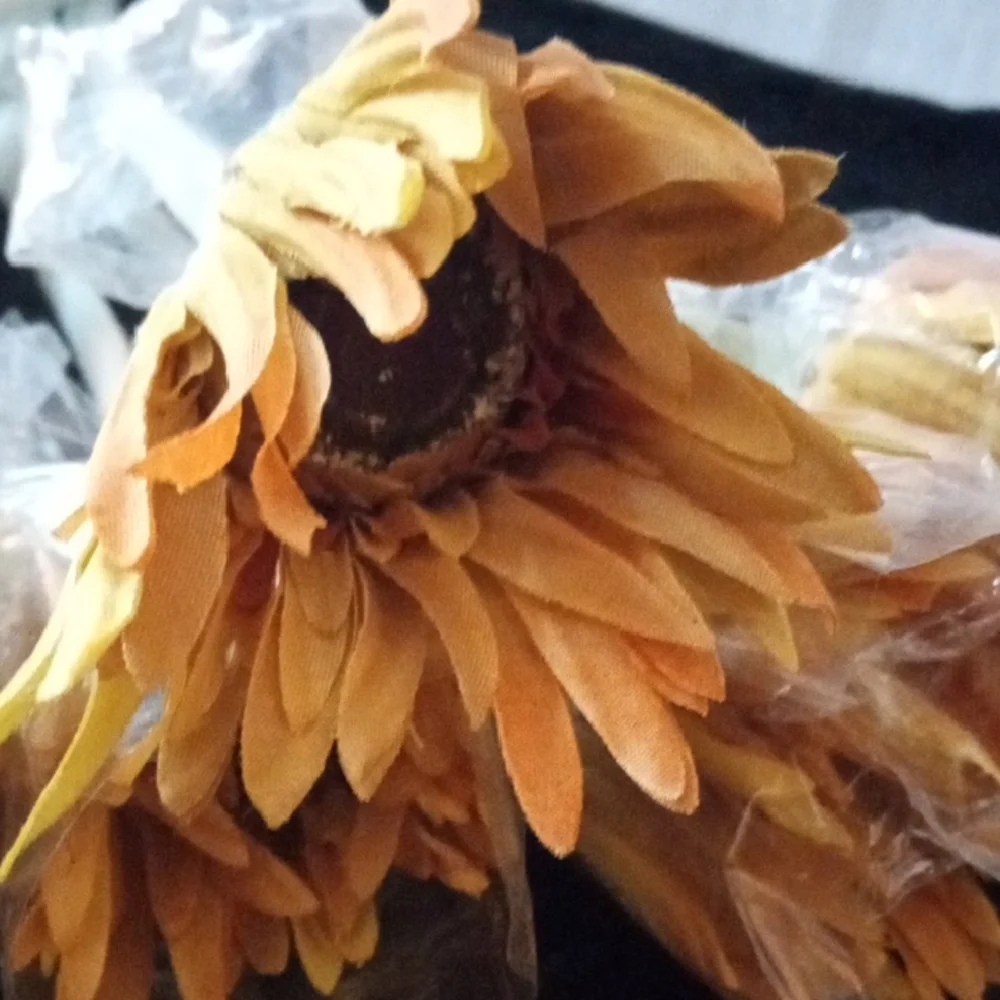 1 DOZ. Very Light Orange  with gentle blend of Green Gerbera Daisy Faux Floral