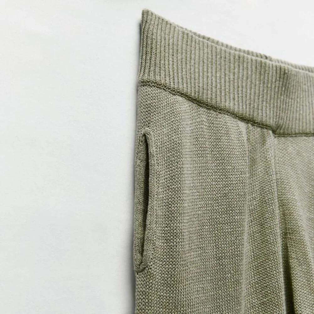 Zara green linen