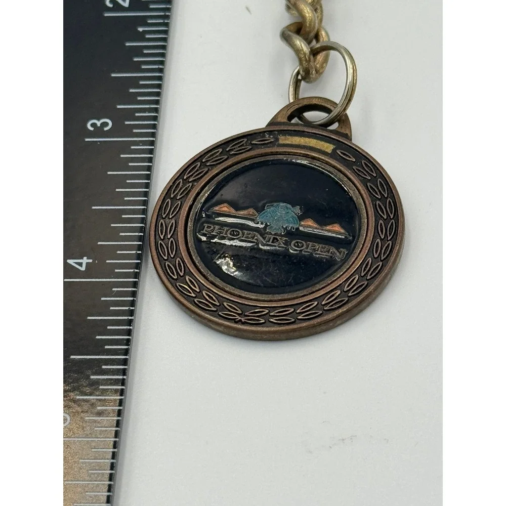 Vintage Phoenix Open Golf Tournament Keychain Bronze‎ Thunderbird Logo Souvenir