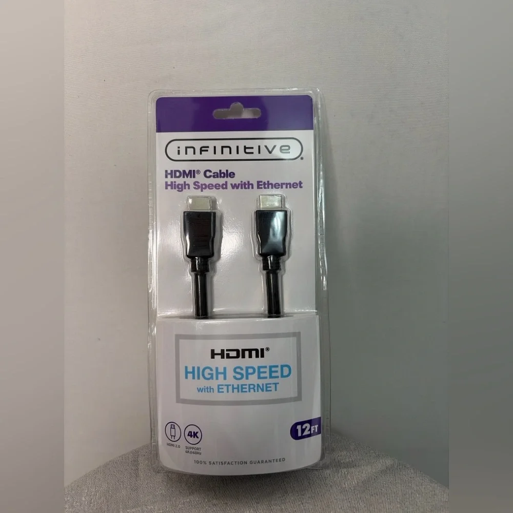 Infinitive HDMI 12ft High Speed 4K Cable with Ethernet – New Sealed(F68)✨,