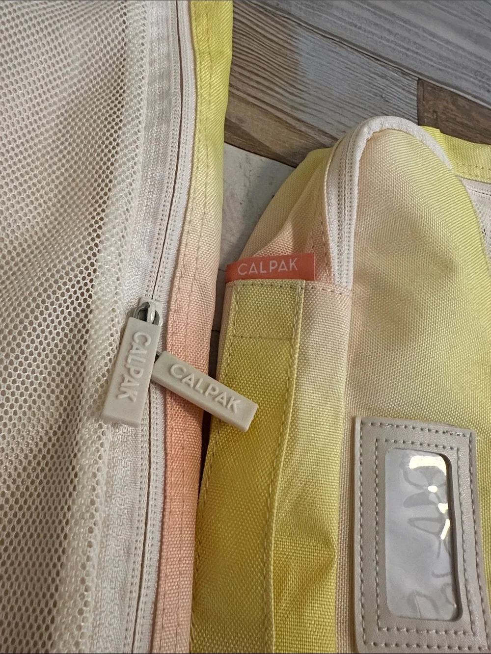 CALPAK Set of 2 Travel Packing Cubes in Yellow & Peach Ombre