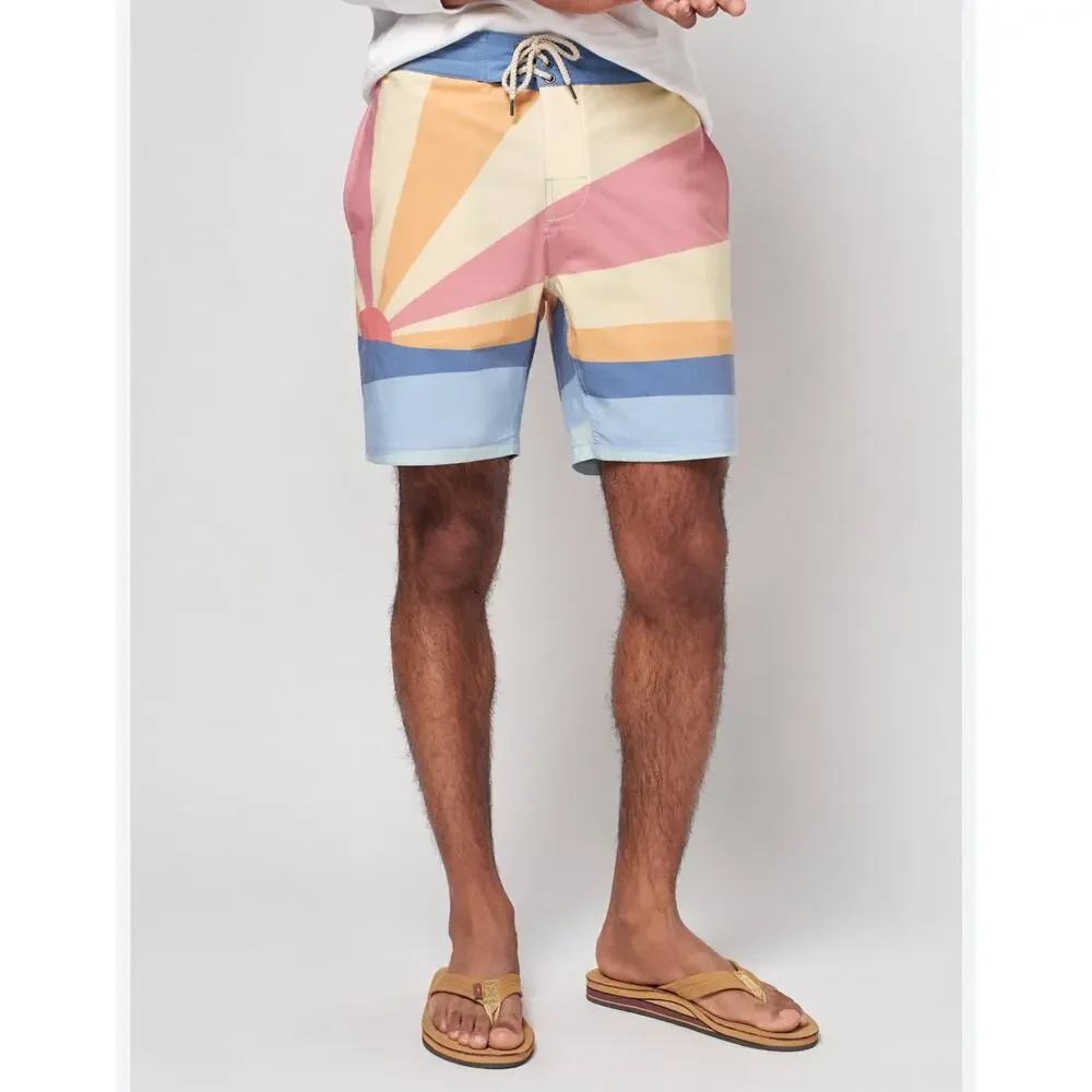 Faherty Soleil Sun Wave Boardshorts Size 40 Retro Swim Trunks 7” Inseam