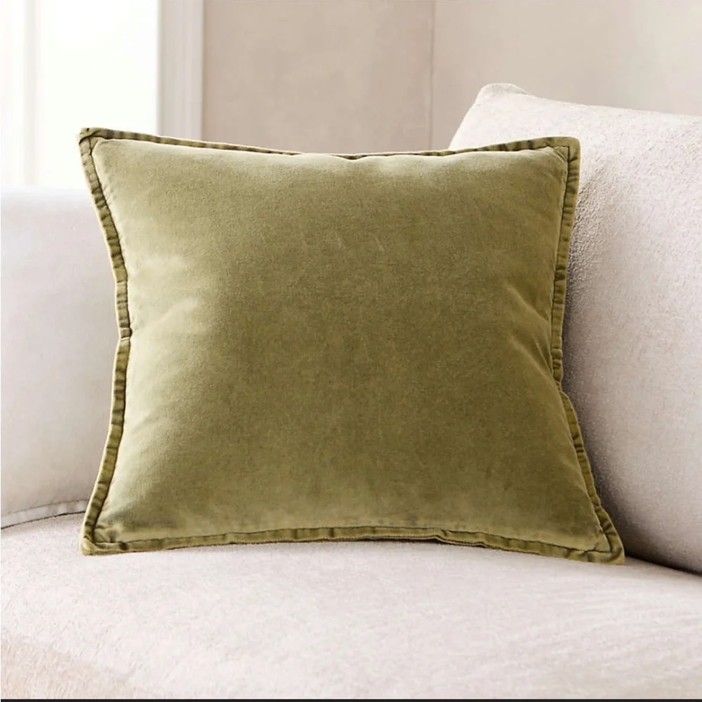 Crate & Barrel Brenner Relaxed Washed Organic Cotton Velvet 20