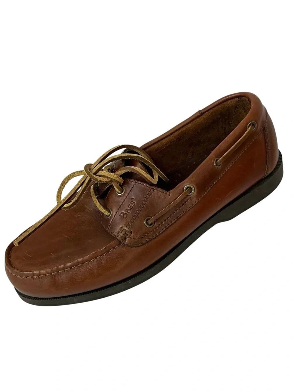 Bass Men’s Leather Boat Shoe Seafarer Dockside Loafer Size 8W