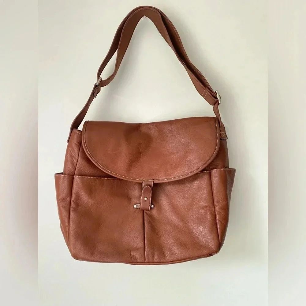 Levenger Leather Bag Messenger Brown