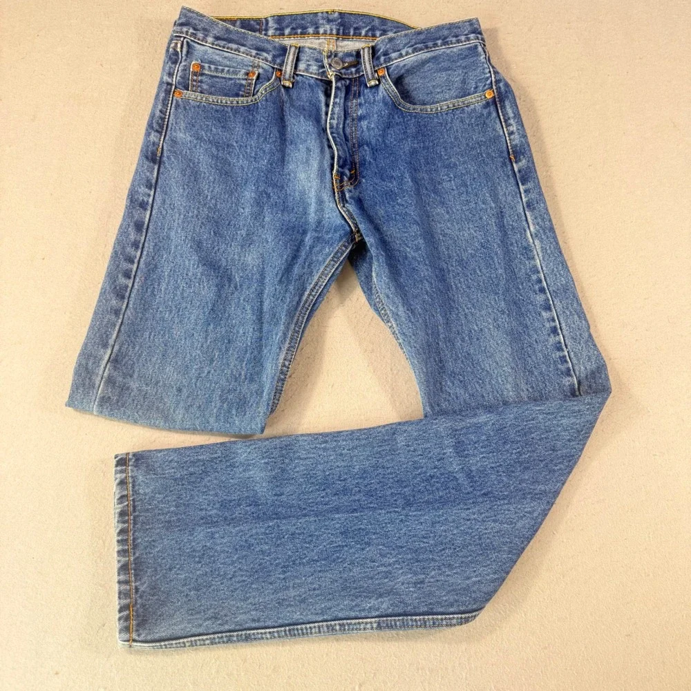 Levis 505 Regular Fit Straight Leg Jeans Mens 31x34 Blue Denim Medium Wash