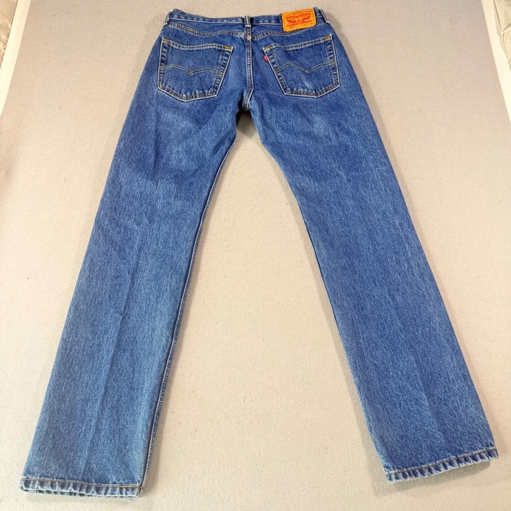 Levis 505 Regular Fit Straight Leg Jeans Mens 31x34 Blue Denim Medium Wash