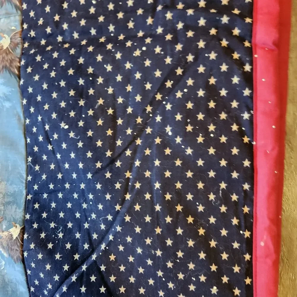Patriotic Quilt 72 x 70 Red White Blue Eagle Stars 4th of July Handmade