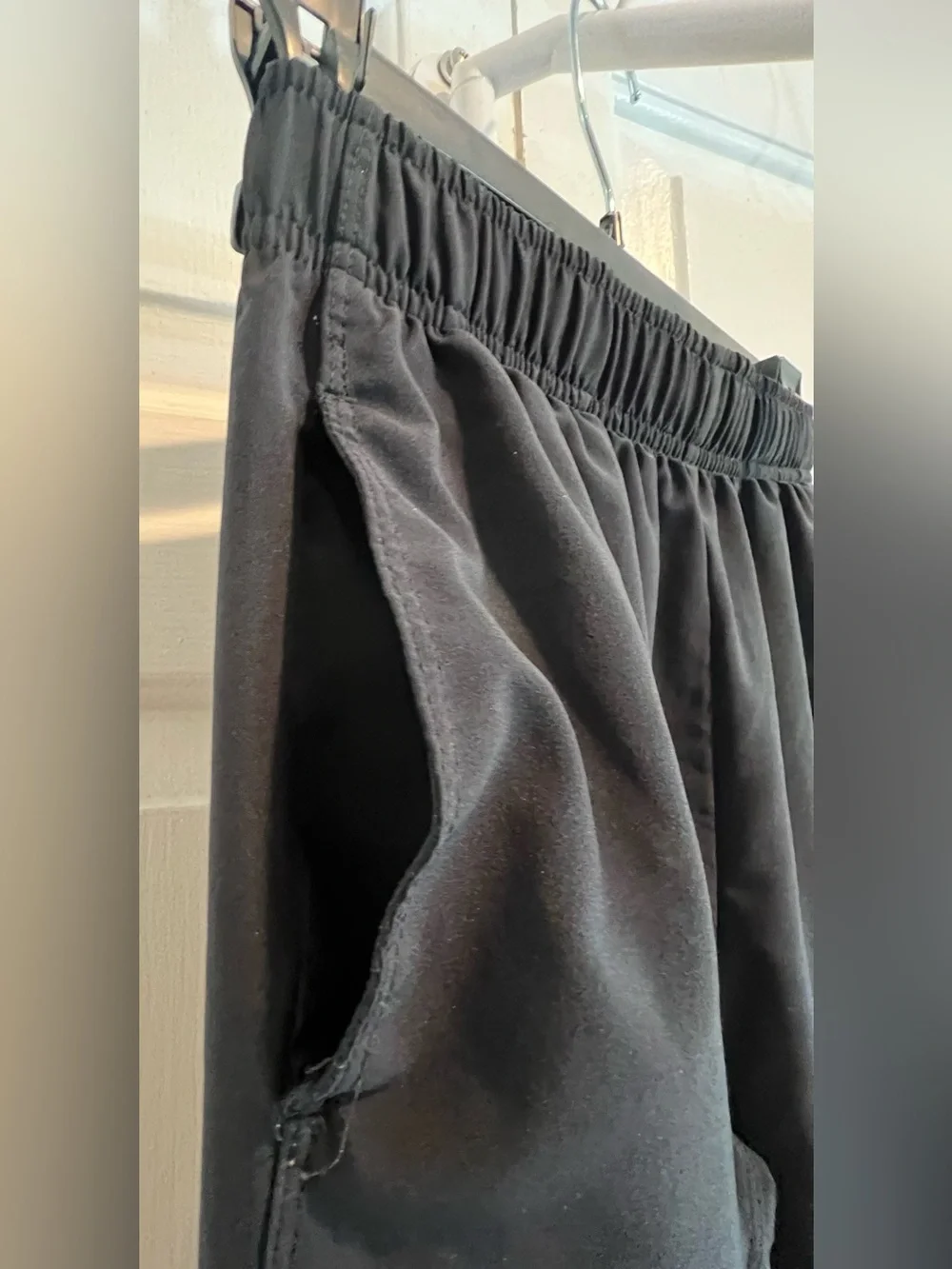 Nike Black Workout Track Pants with Silver Swoosh & pockets
