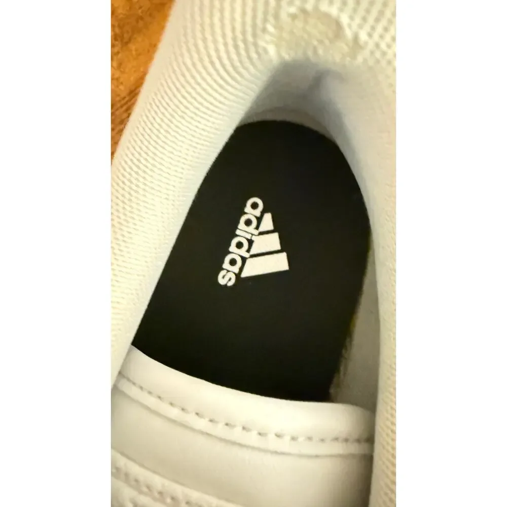 Adidas White Black Stripe Leather Sneakers Men’s Size 10 Classic Lace Up Shoes