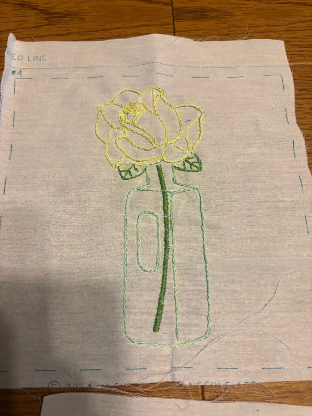 Hand Embroidered Quilt Floral Blocks 12ct