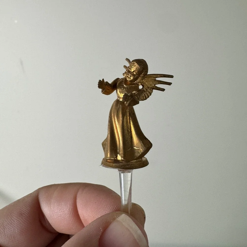 Set of 23 Vintage Gold Tone Angel Christmas Pick Ornaments 1.5 inch‎
