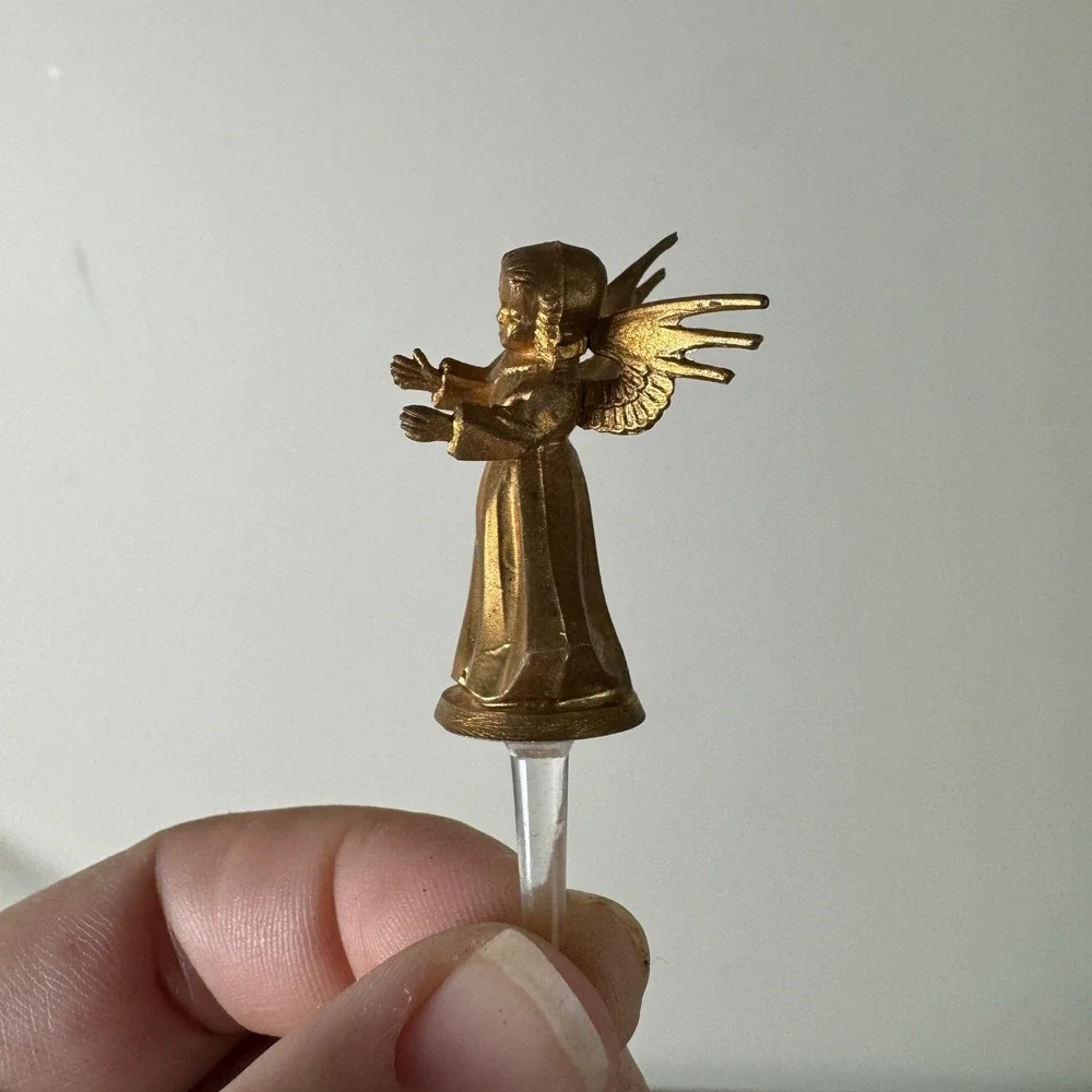 Set of 23 Vintage Gold Tone Angel Christmas Pick Ornaments 1.5 inch‎