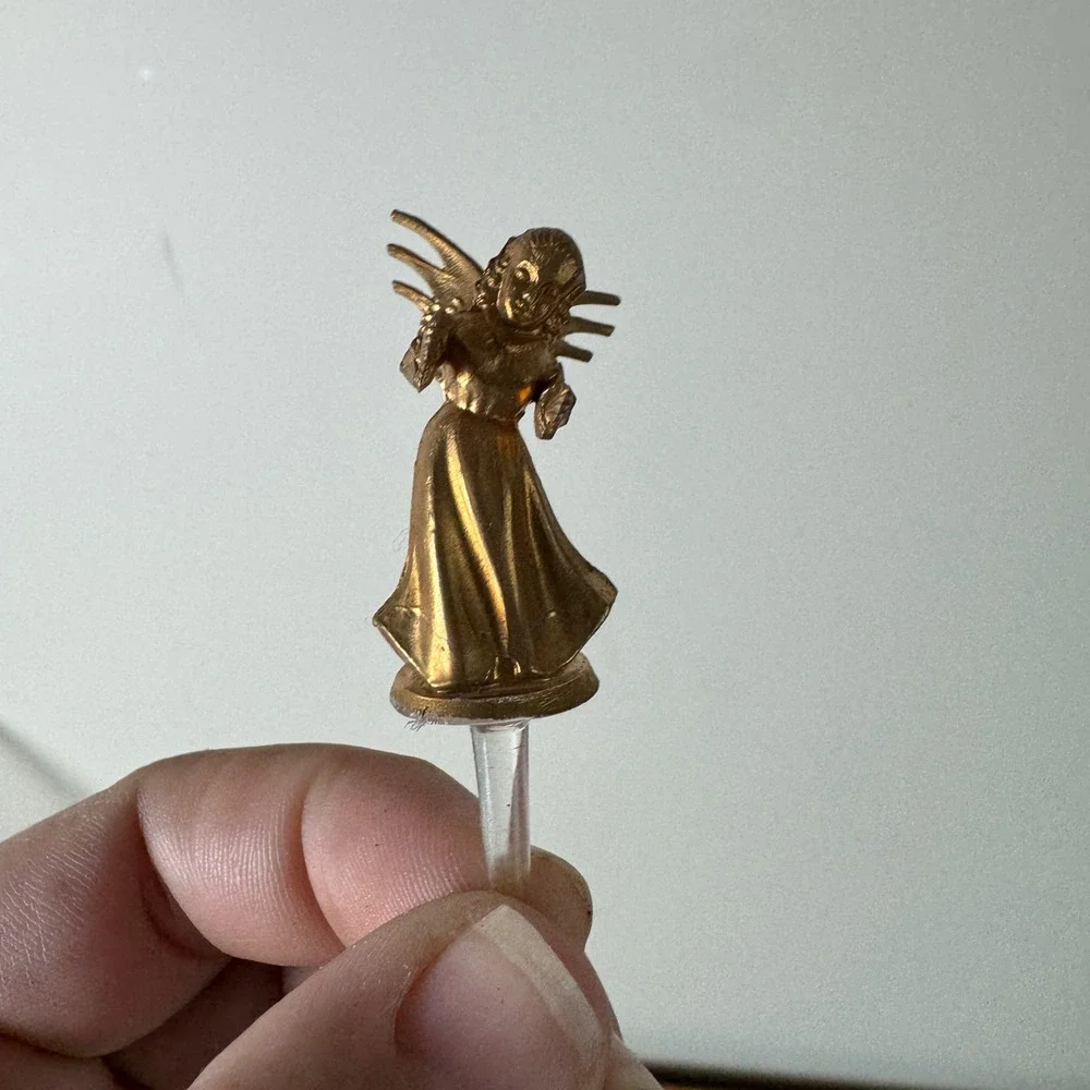 Set of 23 Vintage Gold Tone Angel Christmas Pick Ornaments 1.5 inch‎