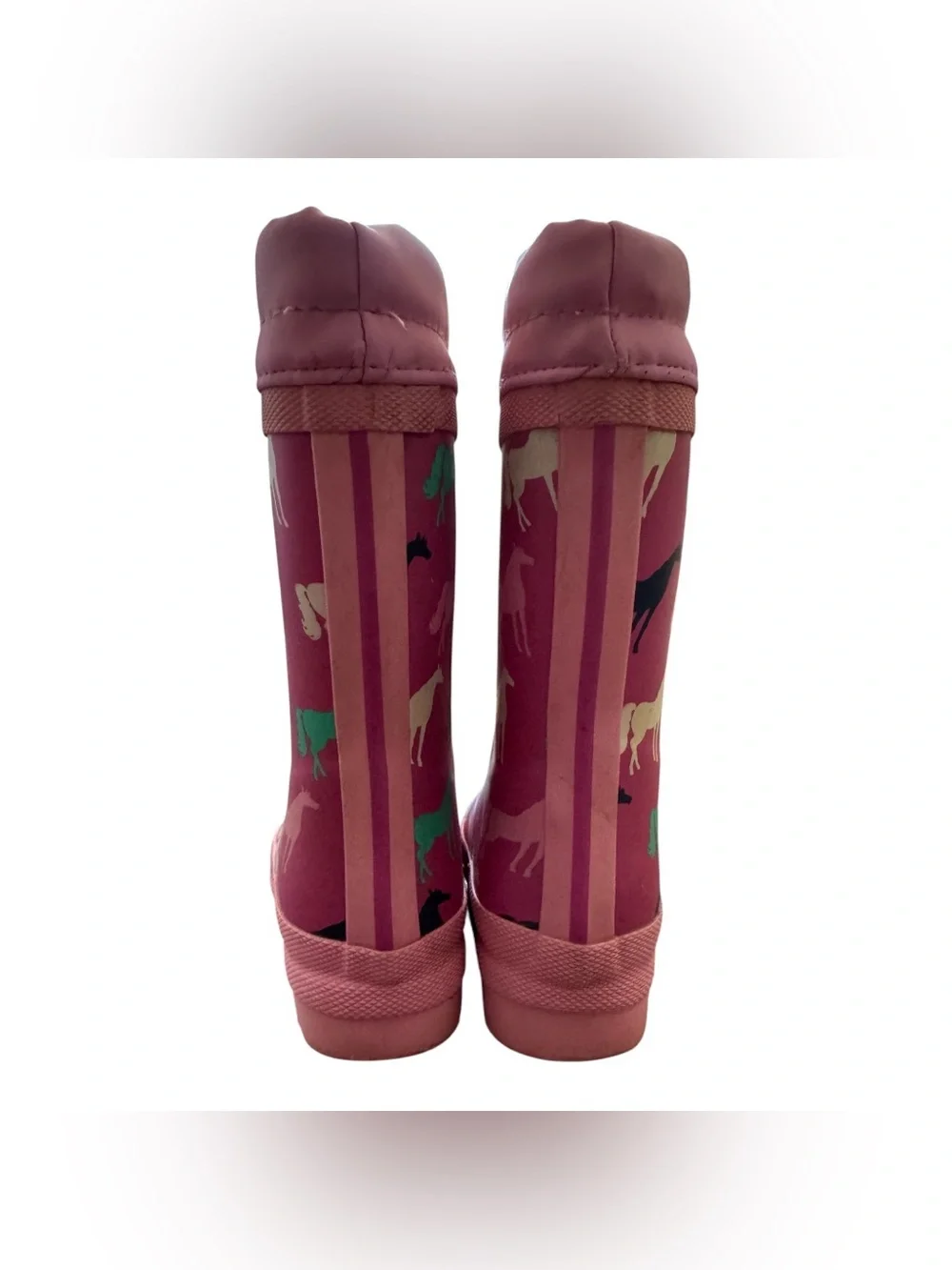Hatley Toddler Size 6 Rain Boots Pink Horse Print Warm Fleece Lined