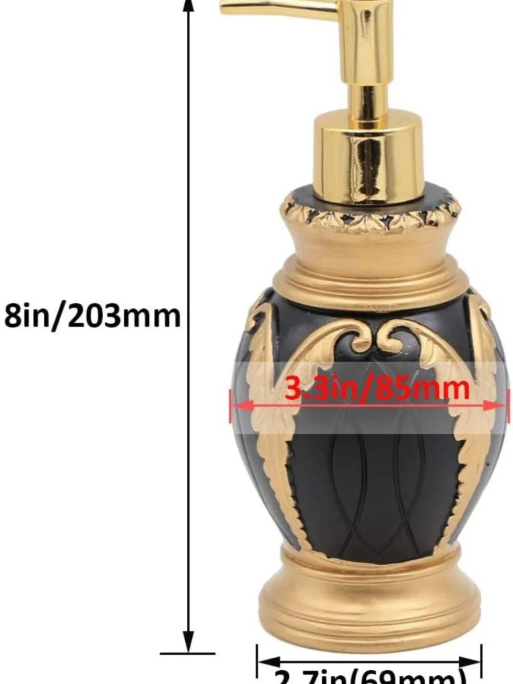 Stylish 12 oz Liquid Soap Dispenser Pump for Kitchen & Bathroom Countertops