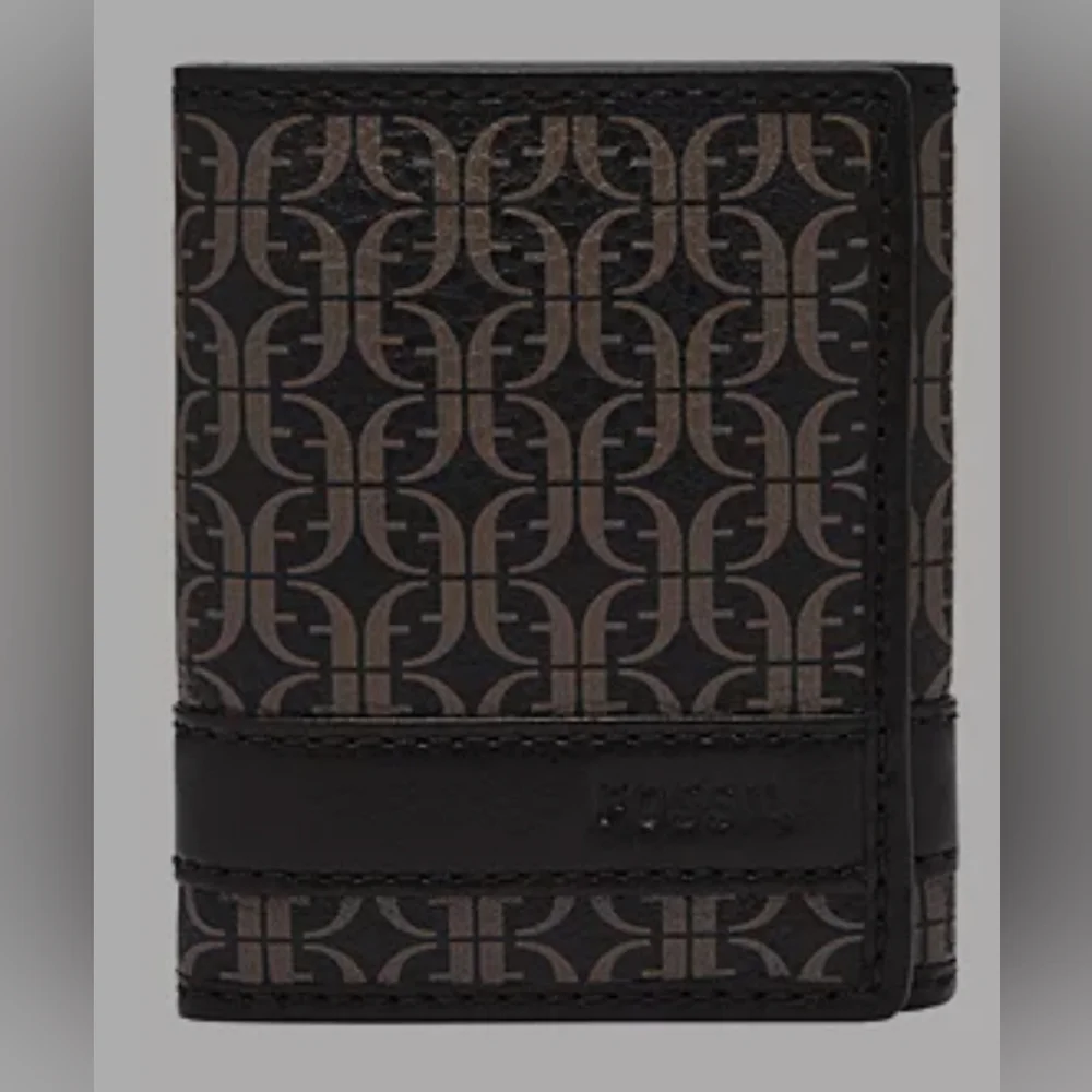 Fossil Men's Lufkin Trifold‎ Wallet Black/Brown