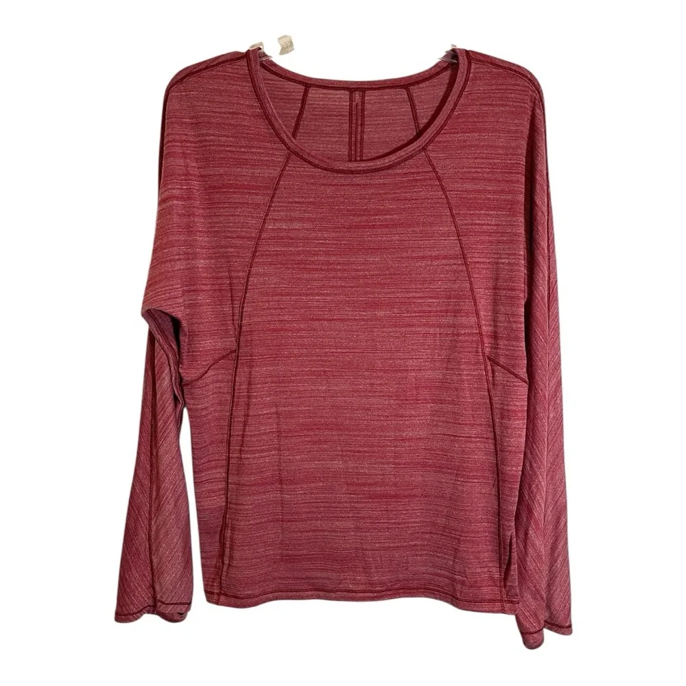 Lululemon Set To Sweat Long Sleeve Shirt Heathered Ruby Red Size 12?