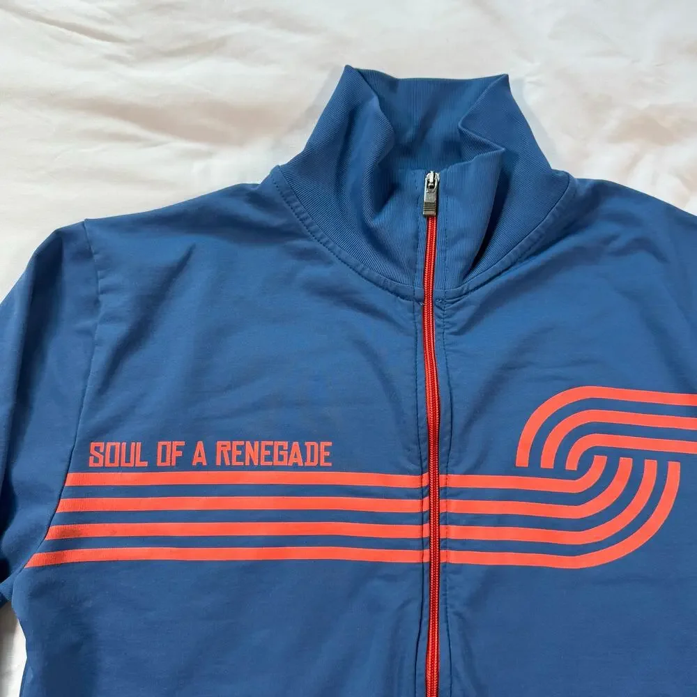 Jack & Jones blue track Jacket Full Zip Soul of a Renegade Mens Jacket Sz Large