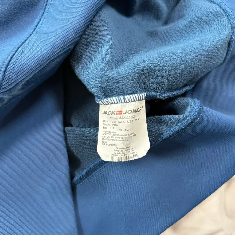 Jack & Jones blue track Jacket Full Zip Soul of a Renegade Mens Jacket Sz Large