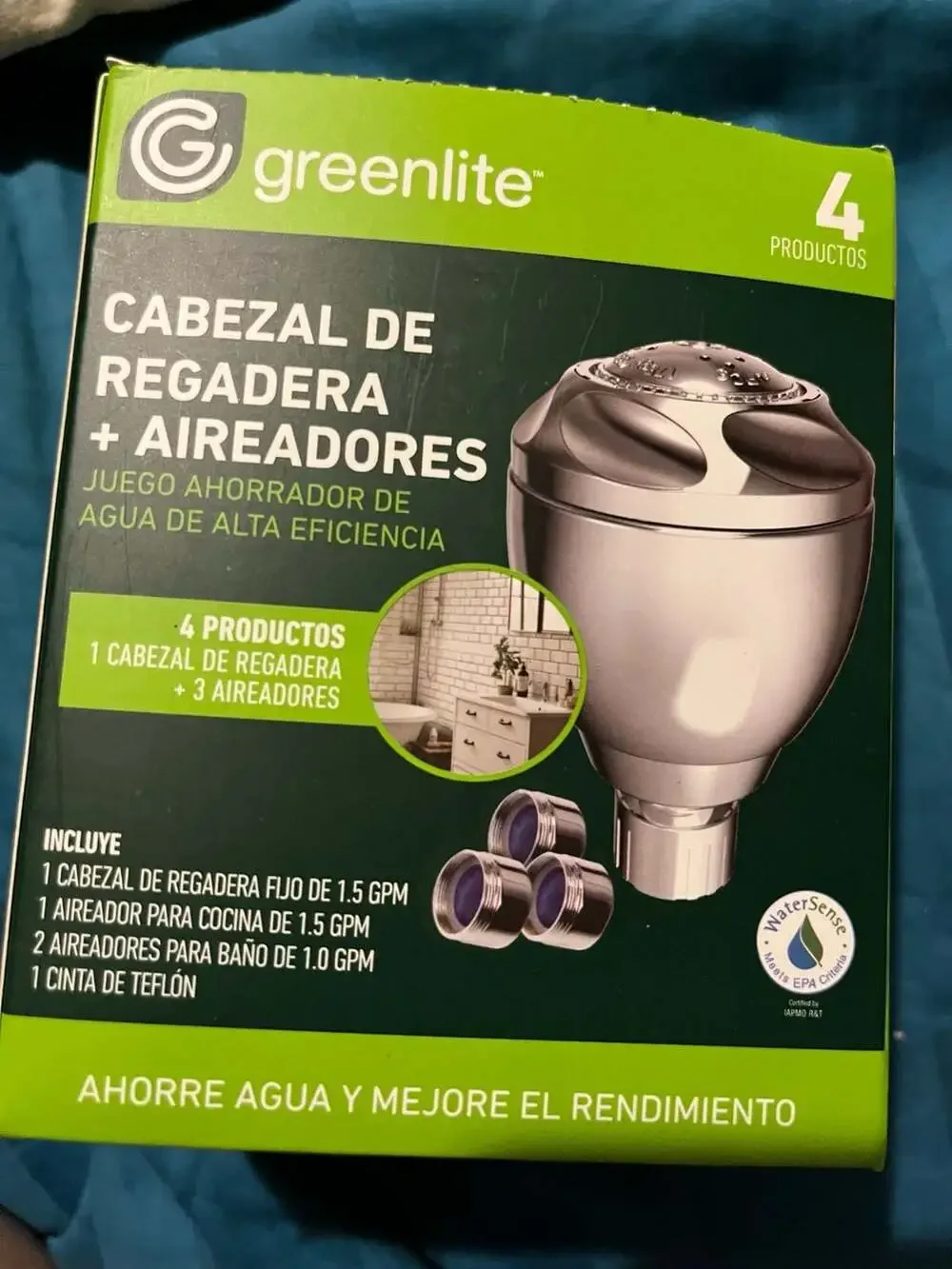 Greenlite High-Efficiency Water-Saving Kit with Fixed Showerhead and 3 Aerators