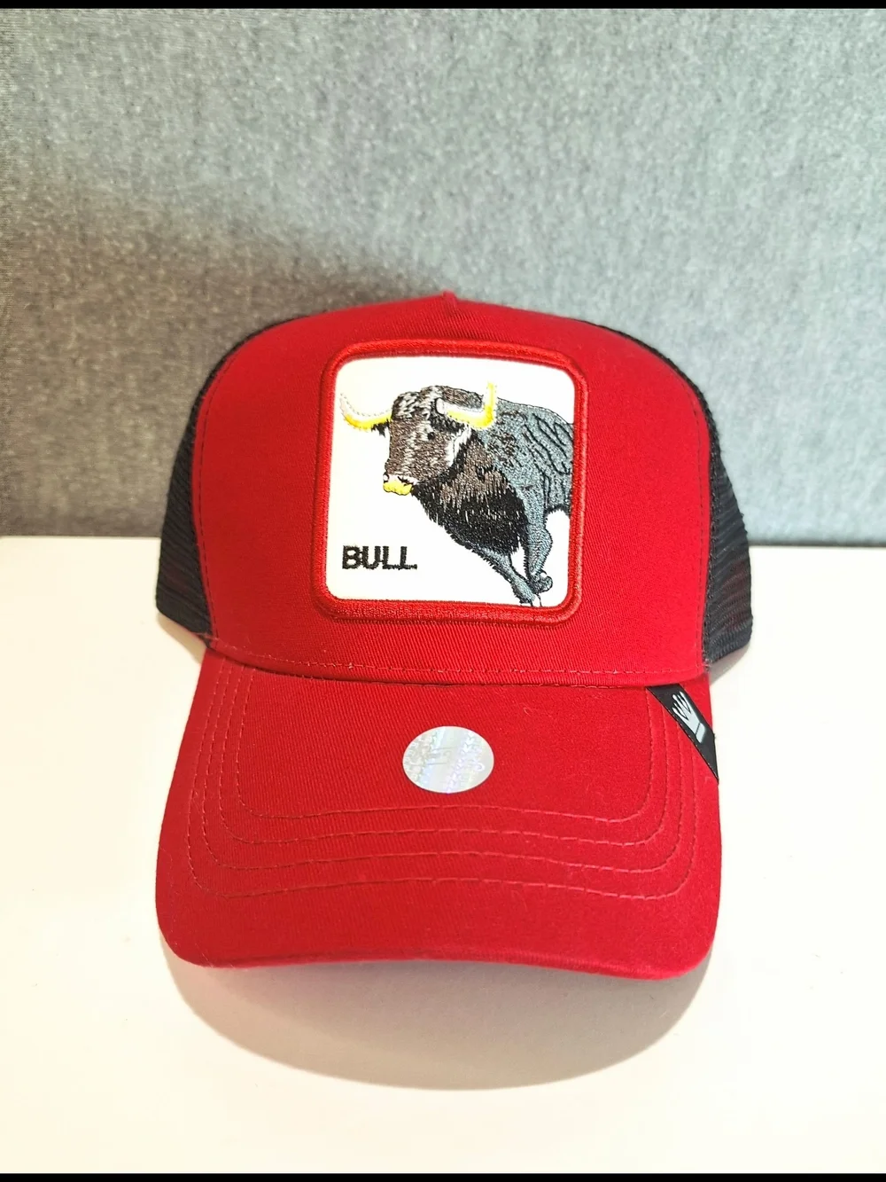 Red Raging Bull Embroidered Bull Patch Baseball Cap
