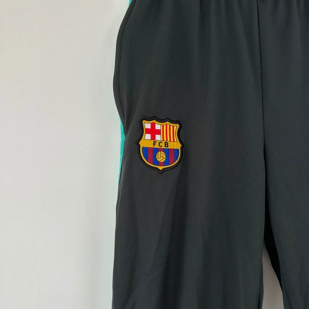 Nike FC Barcelona‎ Soccer Track Pants Kids L Black Teal Dri-FIT Youth Soccer