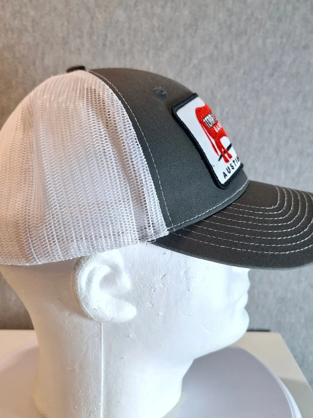 Terry Black's Barbecue Austin Texas Patch Trucker Hat - Gray & White