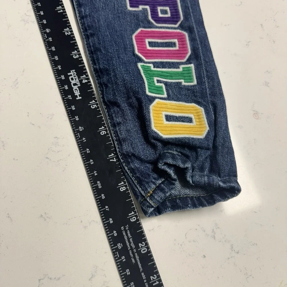 Polo Ralph Lauren The Astor Slim Boyfriend Denim Spell Out Logo Jeans Girls‎ 5