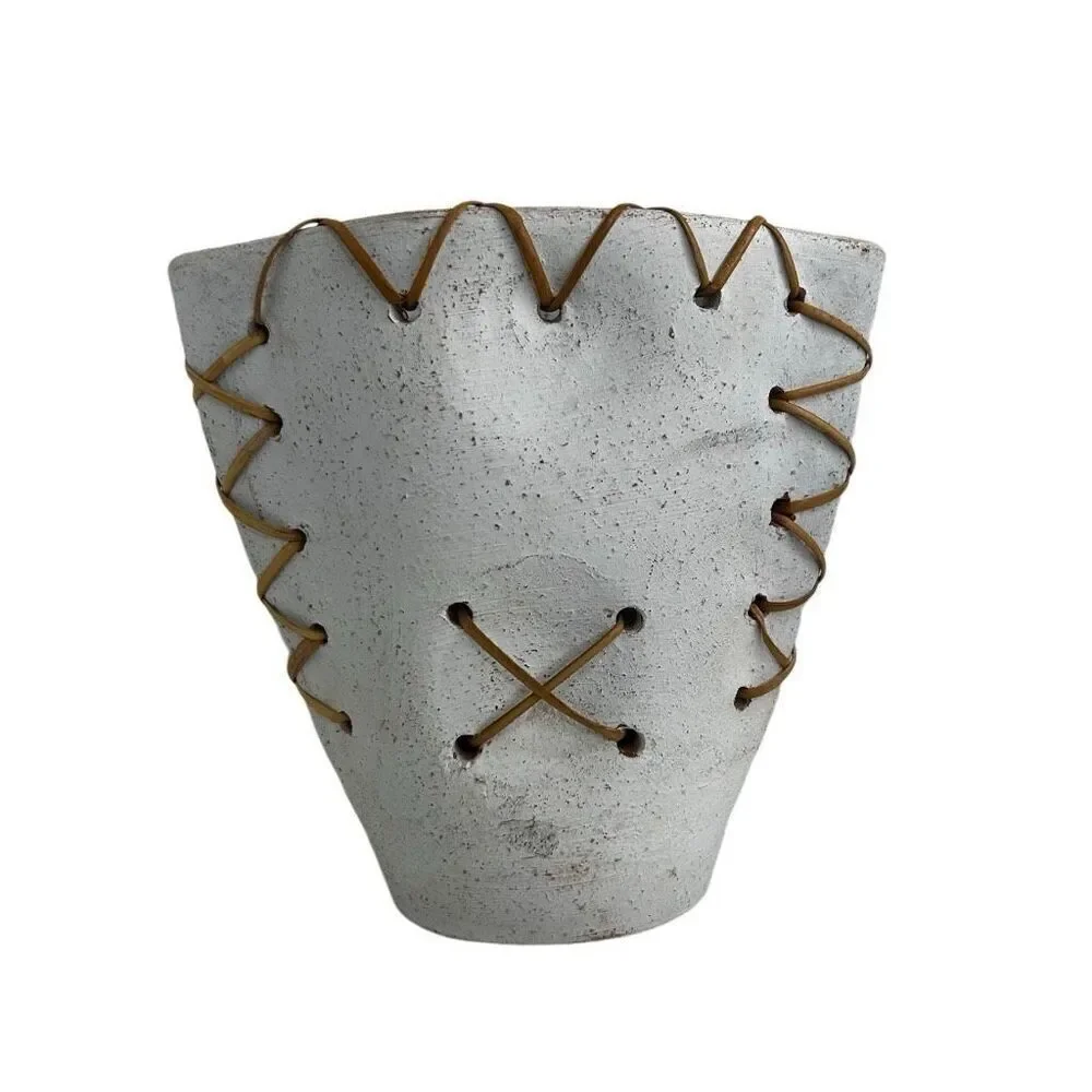 Vintage Minimalist Asian Pottery Vase 7 3/4