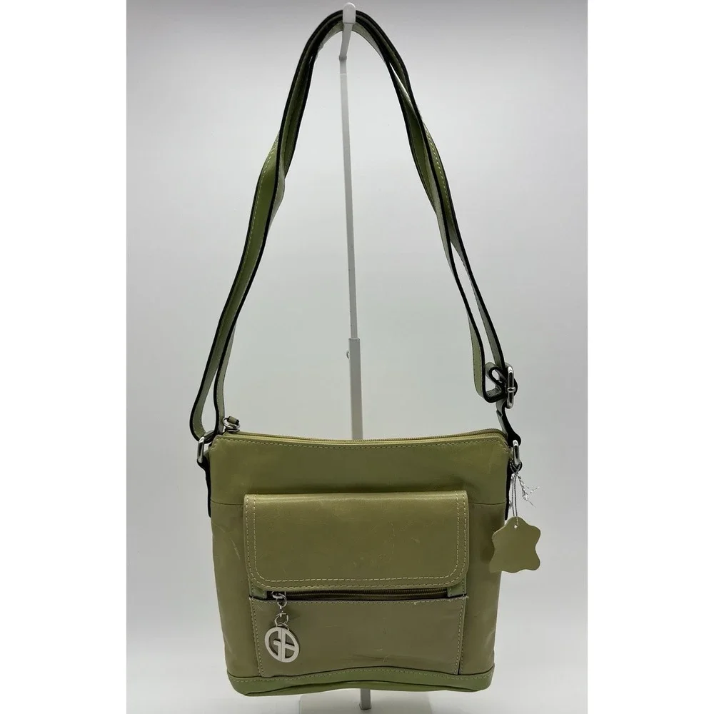 Giani Bernini Genuine Leather Green Crossbody‎ Purse