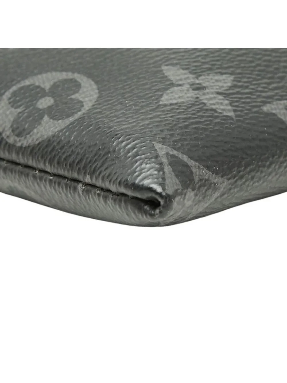 Louis Vuitton Monogram Eclipse Pochette Discovery Clutch Black Leather
