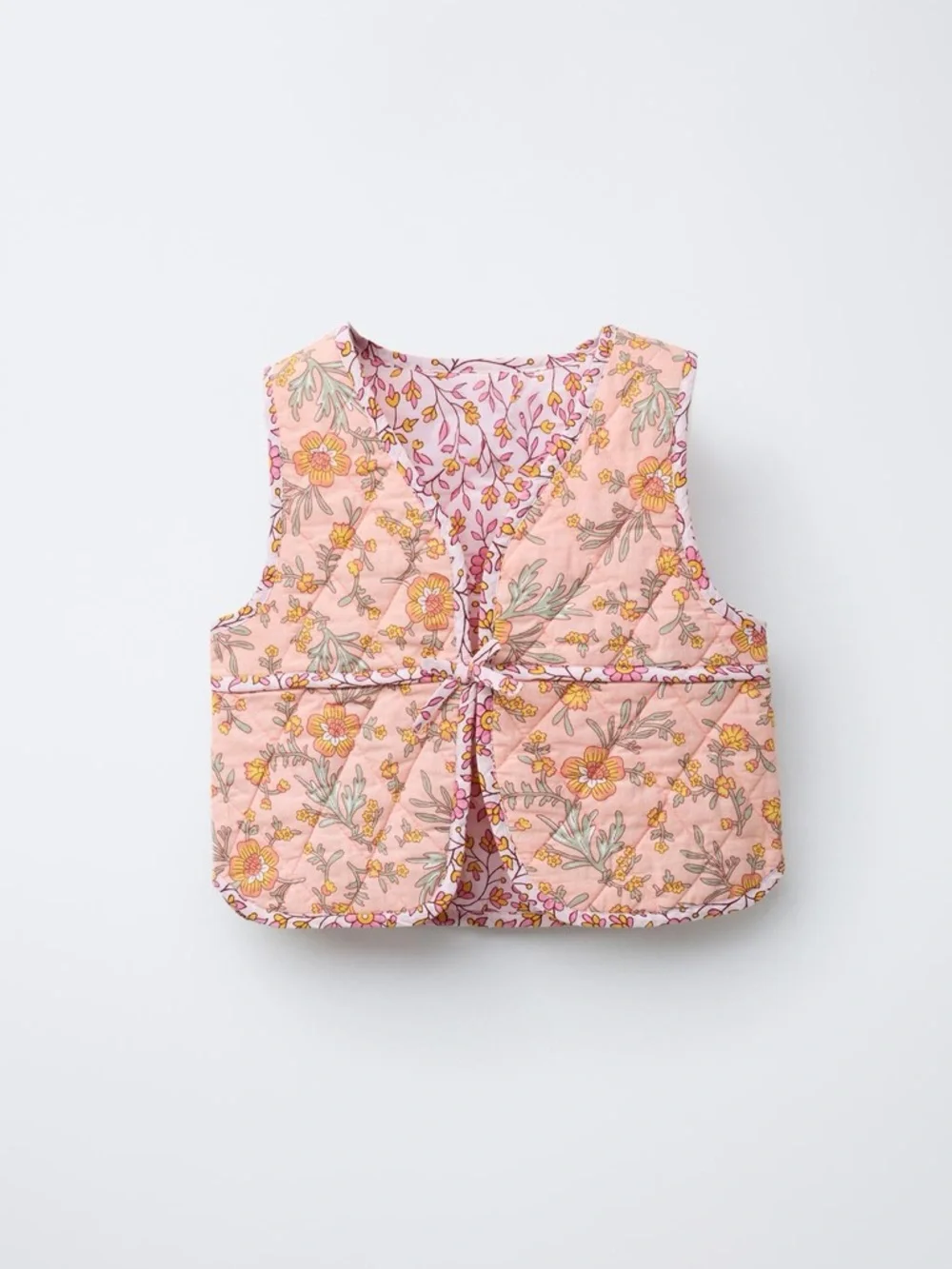 NWT ZARA GIRLS Floral Quilted Pink Vest‎ 5