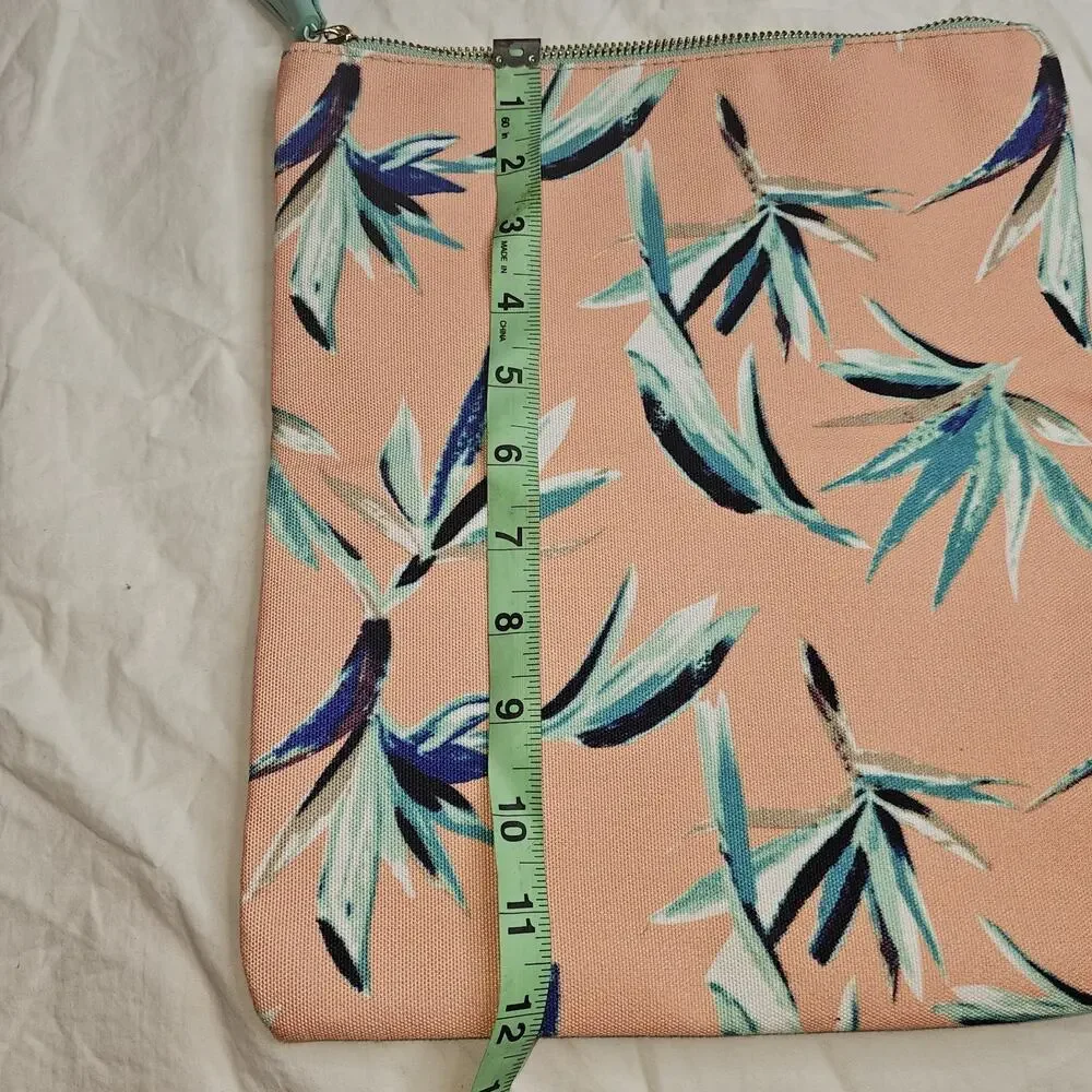 Anthropologie Rachel Pally Reversible Folded Clutch Tropical leaf Faux Leather