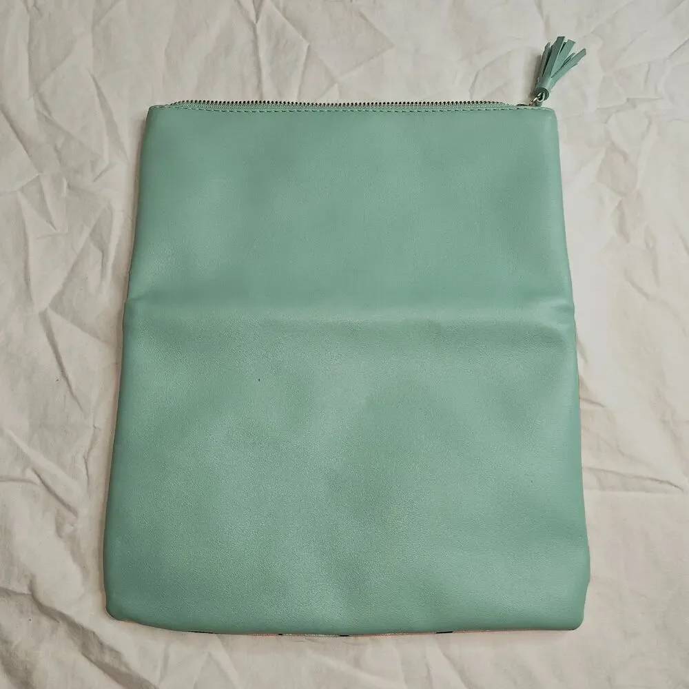 Anthropologie Rachel Pally Reversible Folded Clutch Tropical leaf Faux Leather