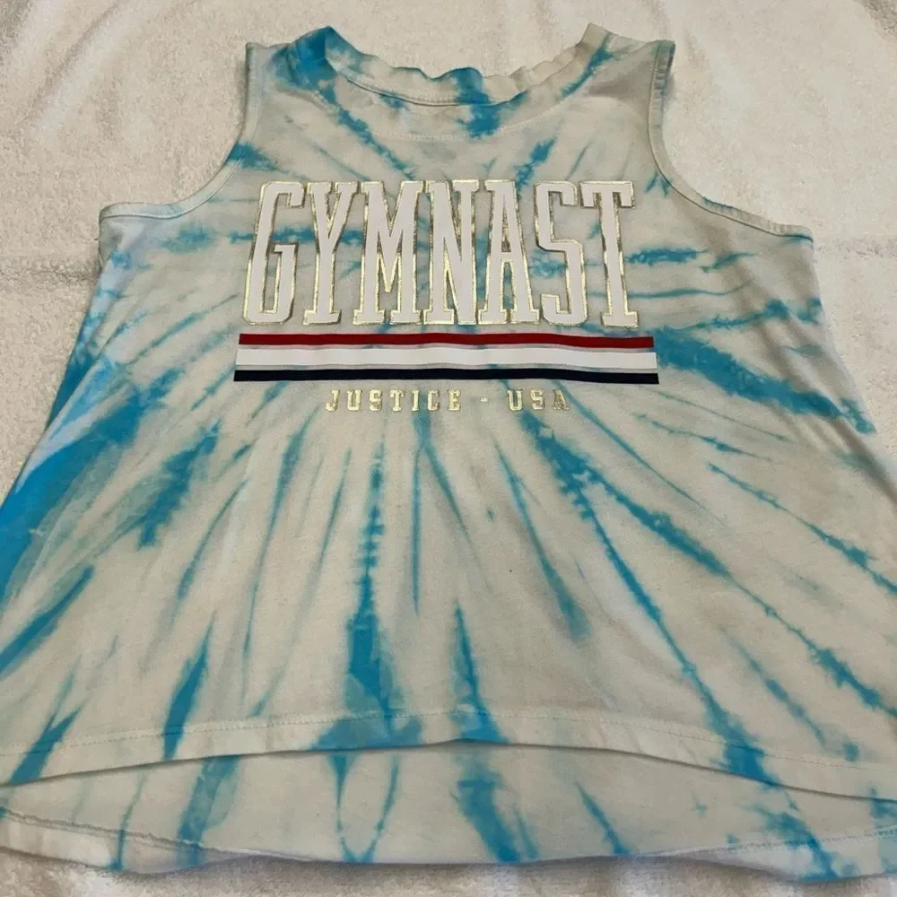 Justice Active Blue Tie-Dye Tank