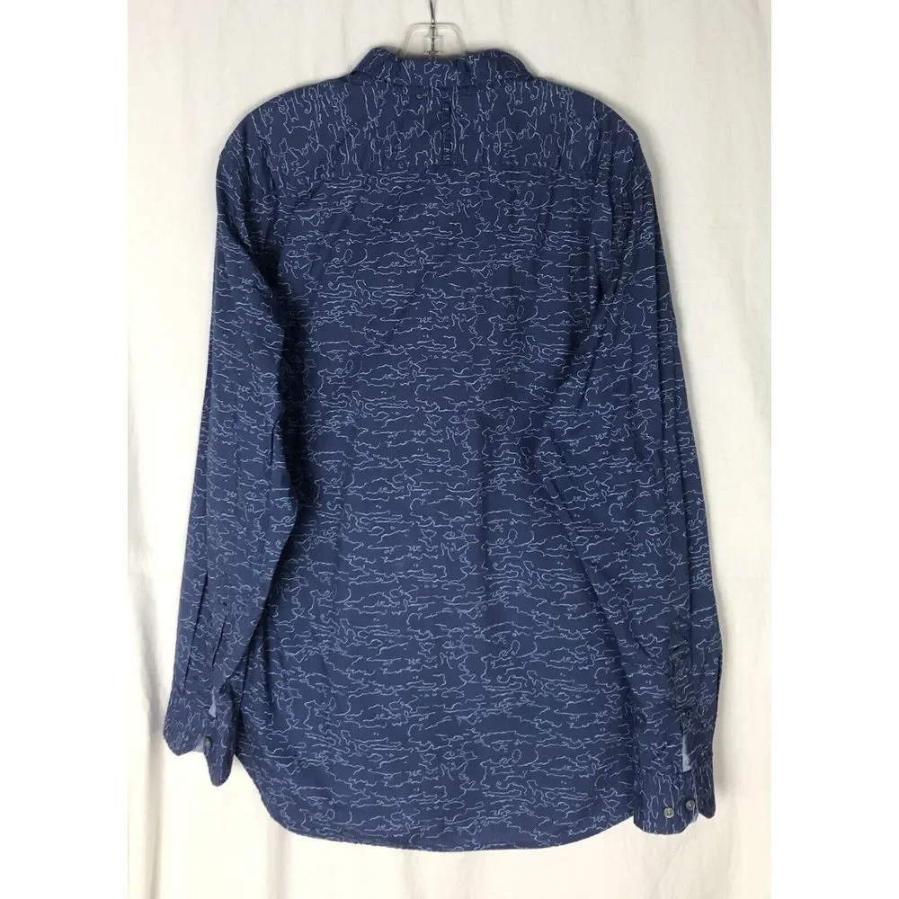 Banana Republic Custom 078 Wash Slim Men Size XL Long Sleeve Blue‎ Shirt