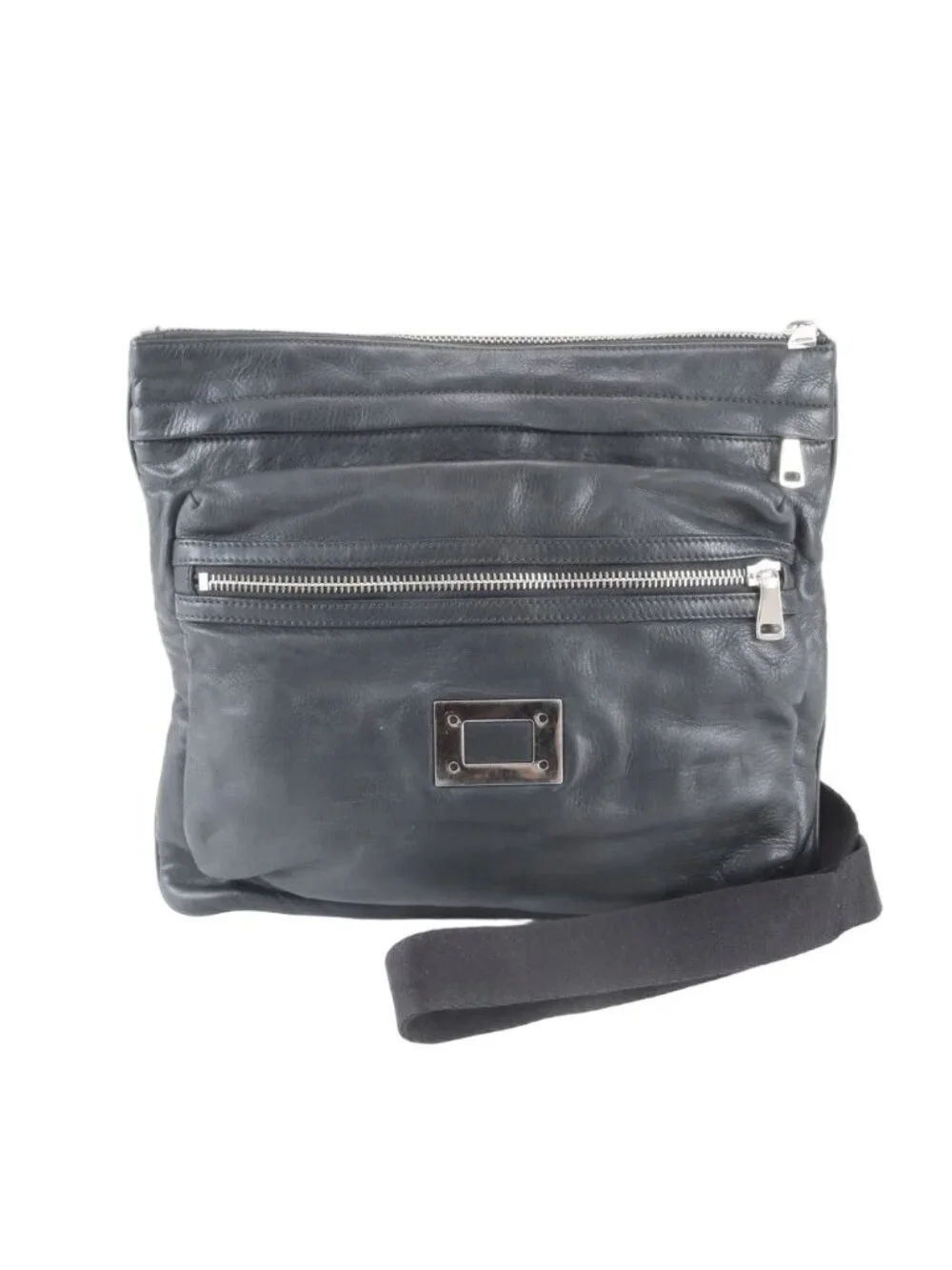 Dolce & Gabbana D&G Leather Shoulder Bag Crossbody Messenger Black