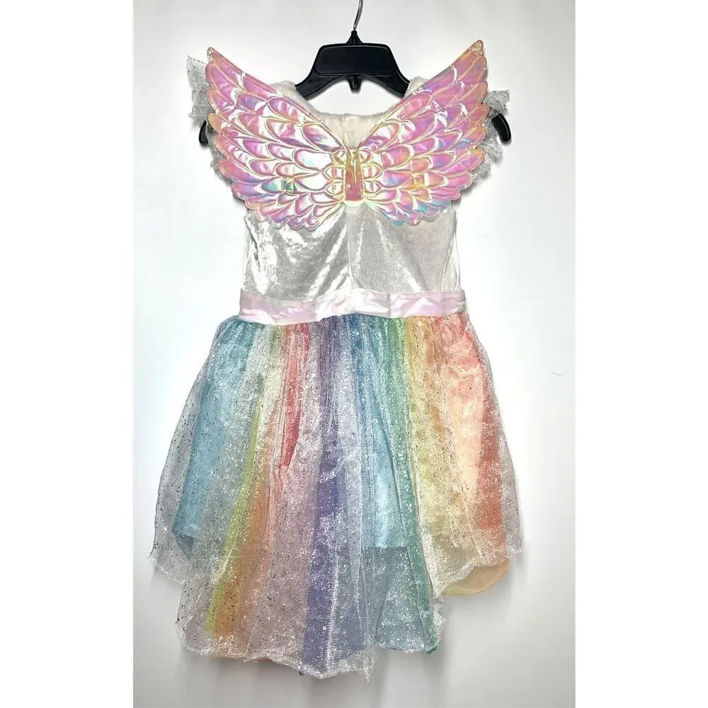 Rainbow Unicorn Kids 2pc Costume Hyde and Eek Dress Wings SMALL