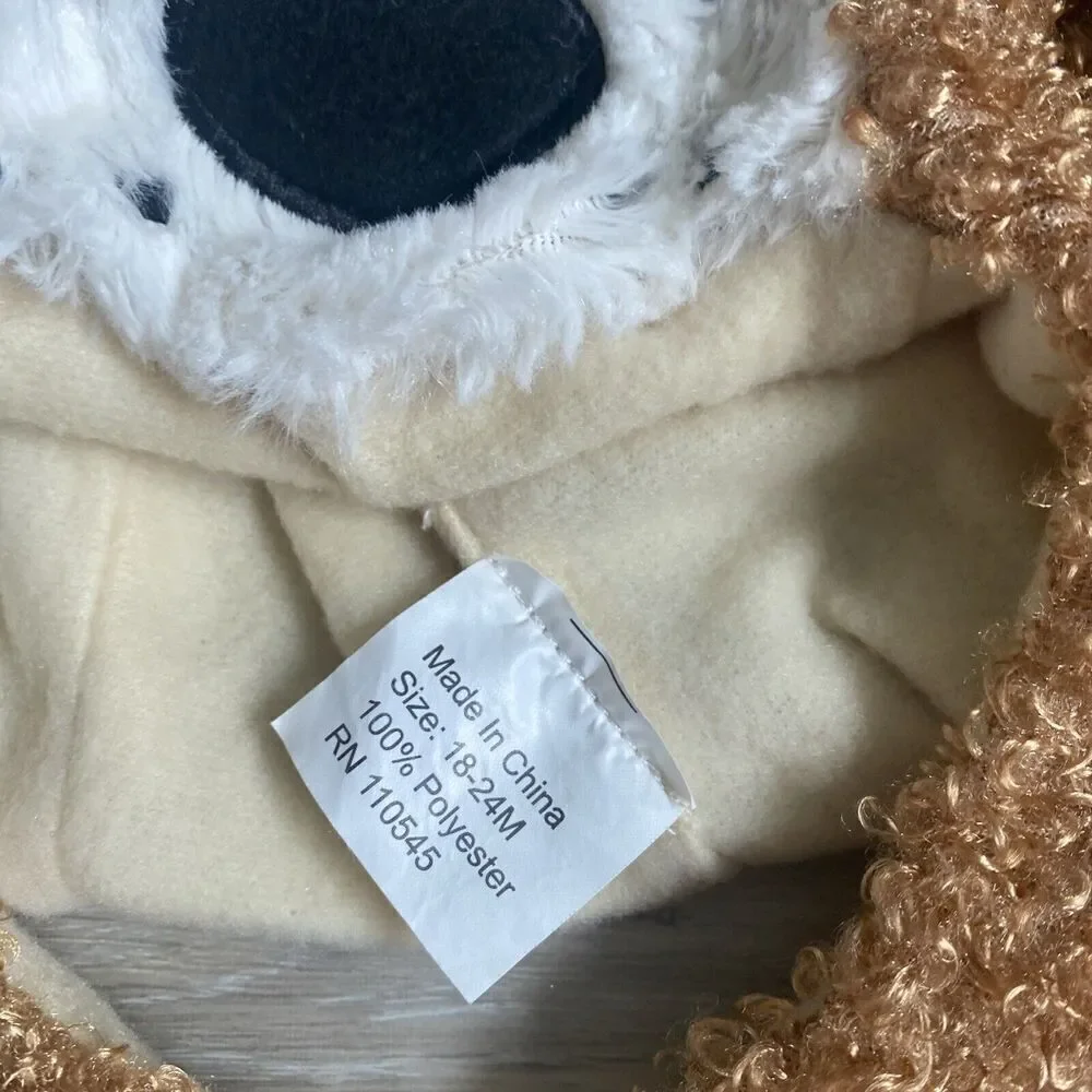 Unbranded 18-24 Months Brown / White Dog Costume With Head Piece & Tail